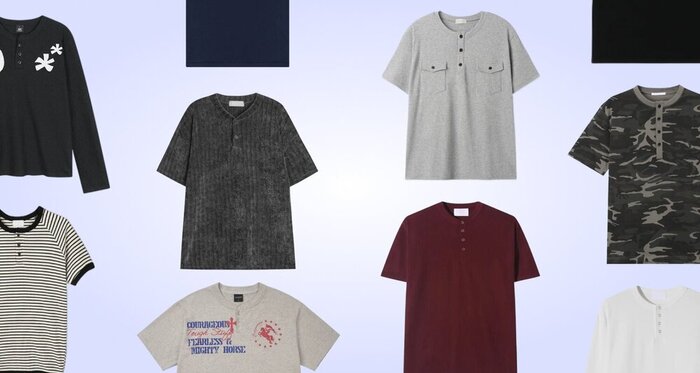 定番だけど、新鮮。ヘンリーネック