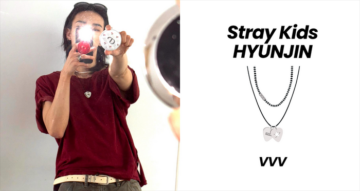 Stray Kids ヒョンジン着用！VVVネックレス